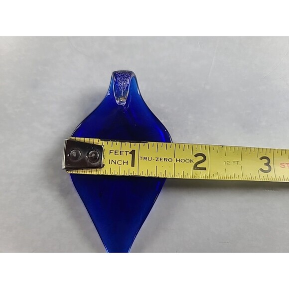 Multicolored Glass Leaf Shaped Pendant - Picture 9 of 10